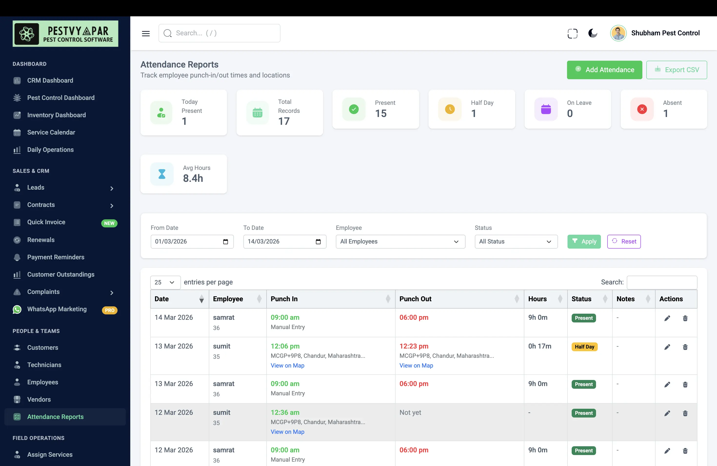 Attendance and HR management